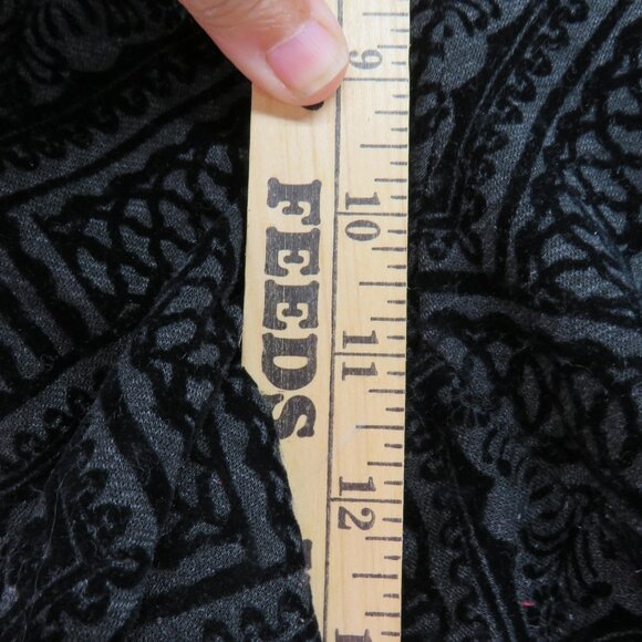 Chicos Pants Womens Med Black Gray Textured Damask Slim Tuxedo‎ Stretch Pull On - Picture 8 of 9